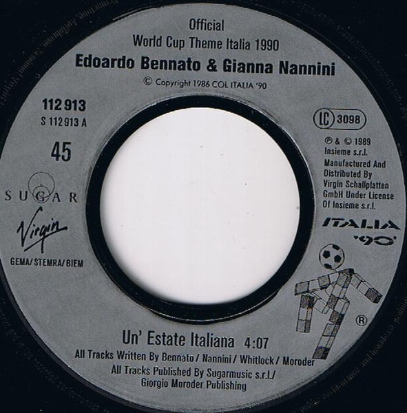 Edoardo Bennato - Gianna Nannini - Un'Estate Italiana | Virgin (112 913) - 3