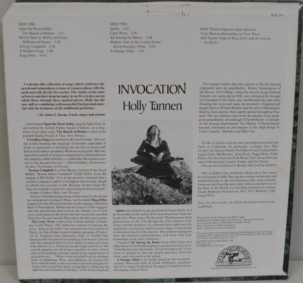 Holly Tannen - Invocation | Kicking Mule Records (KM 236) - 2