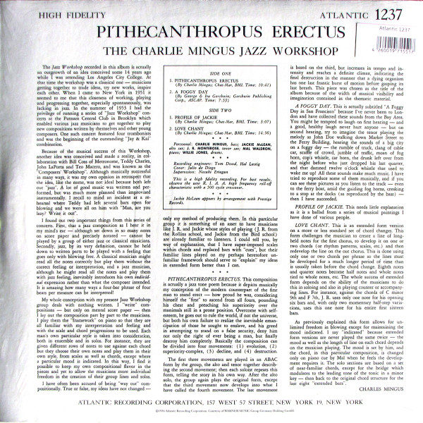 Charles Mingus Jazz Workshop - Pithecanthropus Erectus | Speakers Corner Records (1237) - 3 Charles Mingus Jazz Workshop - Pithecanthropus Erectus | Speakers Corner Records (1237) - 3