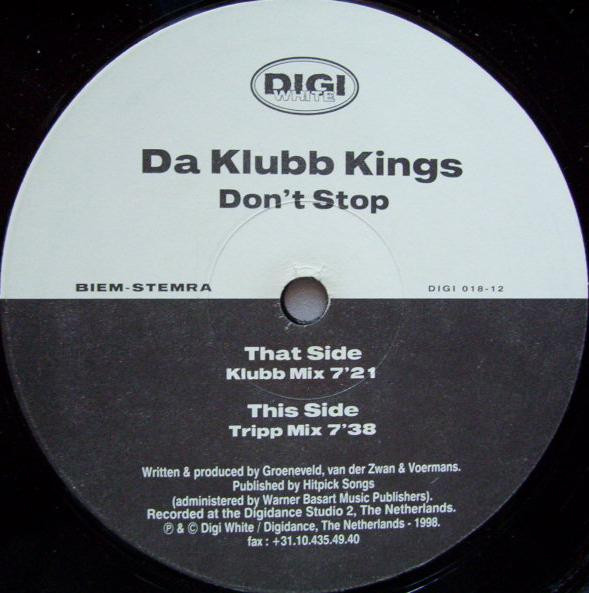 Da Klubb Kings - Don't Stop | Digi White (DIGI 018-12) - 2