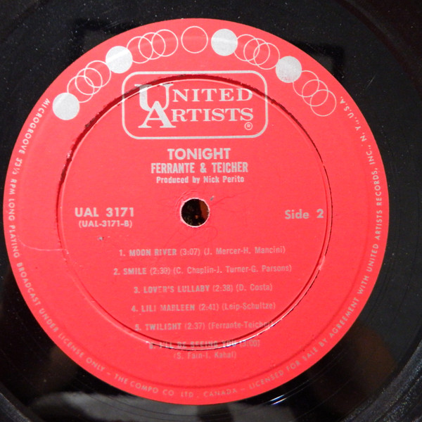 Ferrante & Teicher - Tonight | United Artists Records (UAL 3171) - 4