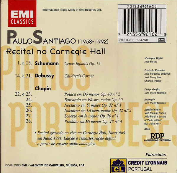 Paulo Santiago - Recital no Carnegie Hall | EMI Classics (none) - 2