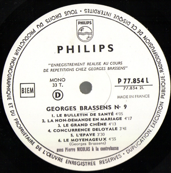 Georges Brassens - IX | Philips (P 77.854 L) - 4