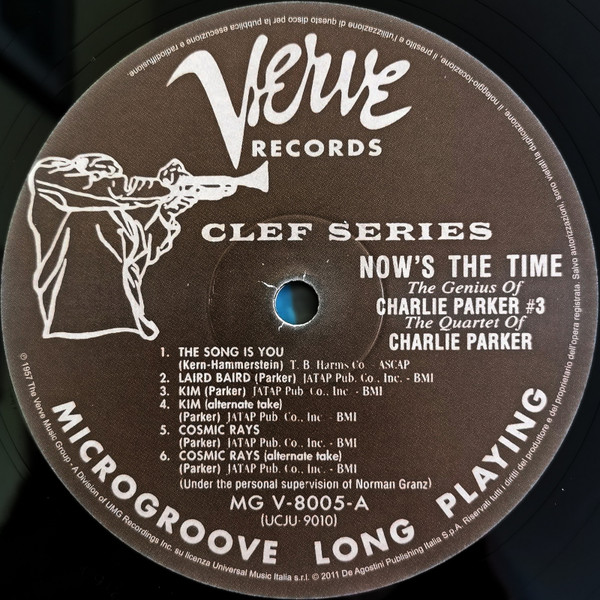 The Charlie Parker Quartet - Now's The Time | Verve Records (MGV-8005) - 3