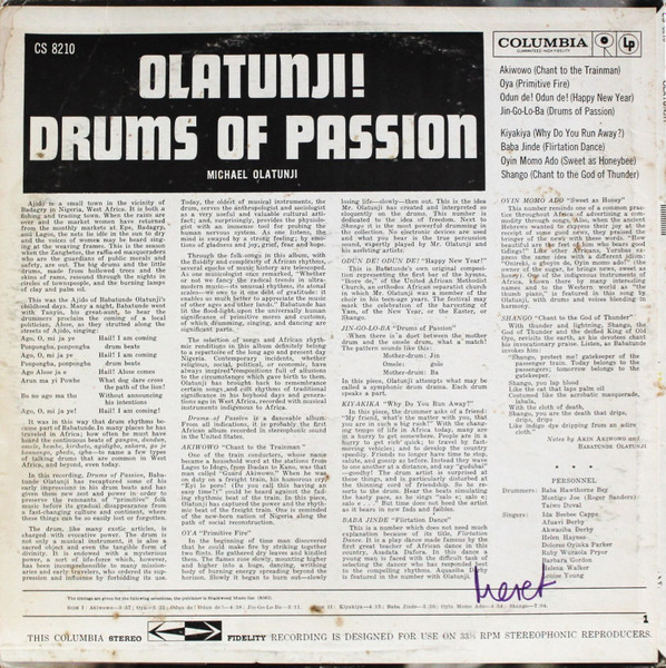Babatunde Olatunji - Drums Of Passion | Columbia (CS 8210) - 2 Babatunde Olatunji - Drums Of Passion | Columbia (CS 8210) - 2