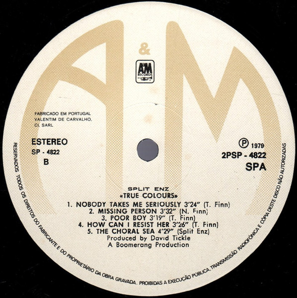 Split Enz - True Colours | A&M Records (2PSP-4822) - 4 Split Enz - True Colours | A&M Records (2PSP-4822) - 4
