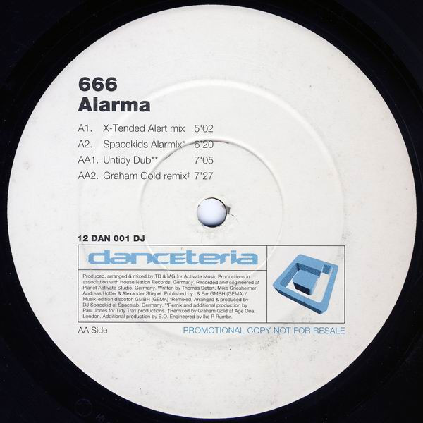 666 - Alarma | Danceteria Records (12 DAN 001 DJ) - 3 666 - Alarma | Danceteria Records (12 DAN 001 DJ) - 3