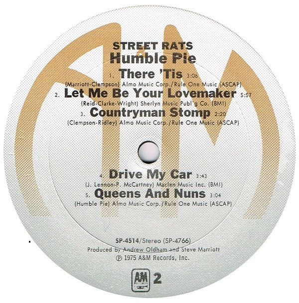 Humble Pie - Street Rats | A&M Records (SP 4514) - 3