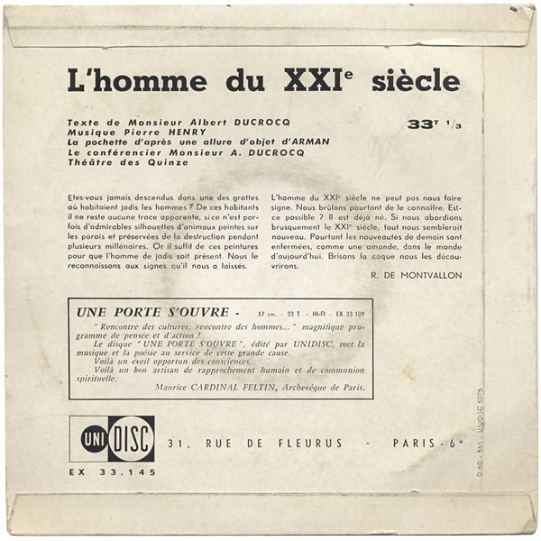 Pierre Henry , Albert Ducrocq - L'homme Du XXIe Siècle | Unidisc (EX 33.145) - 2 Pierre Henry , Albert Ducrocq - L'homme Du XXIe Siècle | Unidisc (EX 33.145) - 2