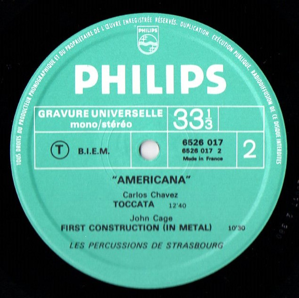Les Percussions De Strasbourg - Americana | Philips (6526 017) - 4 Les Percussions De Strasbourg - Americana | Philips (6526 017) - 4