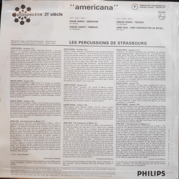 Les Percussions De Strasbourg - Americana | Philips (6526 017) - 2 Les Percussions De Strasbourg - Americana | Philips (6526 017) - 2