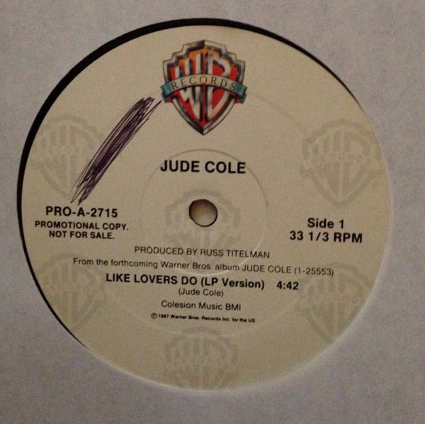 Jude Cole - Like Lovers Do | Warner Bros. Records (PRO-A-2715)