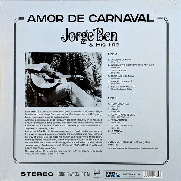 Jorge Ben Trio - Amor De Carnaval | Vinyl Lovers (6785501) - 2 Jorge Ben Trio - Amor De Carnaval | Vinyl Lovers (6785501) - 2