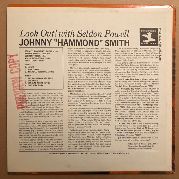 Johnny Hammond With Seldon Powell - Look Out [Vinyl] | Prestige (NJ 8288) - 2