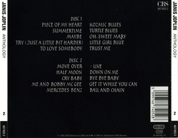 Janis Joplin - Anthology | CBS (467405 2) - 2