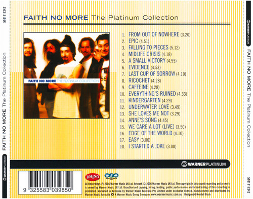 Faith No More - The Platinum Collection | Rhino Records (5101117342) - 3