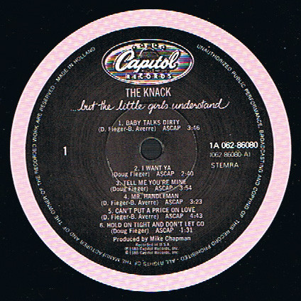 The Knack - ...But The Little Girls Understand | Capitol Records (1A 062-86080) - 3 The Knack - ...But The Little Girls Understand | Capitol Records (1A 062-86080) - 3