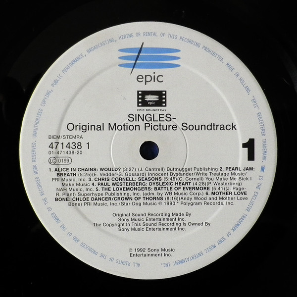 Various - Singles (Original Motion Picture Soundtrack) | Epic (EPC 471438 1) - 3