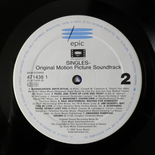 Various - Singles (Original Motion Picture Soundtrack) | Epic (EPC 471438 1) - 4