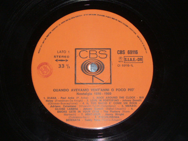 Various - Quando Avevamo Vent'anni O Poco Piu'-Nostalgia 1950-1960 | CBS (69116) - 4 Various - Quando Avevamo Vent'anni O Poco Piu'-Nostalgia 1950-1960 | CBS (69116) - 4