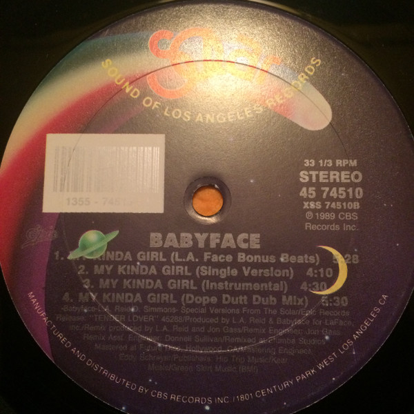 Babyface - My Kinda Girl (Special 12" Dance Mixes - Extended Play) | Solar (45 74510) - 3 Babyface - My Kinda Girl (Special 12" Dance Mixes - Extended Play) | Solar (45 74510) - 3