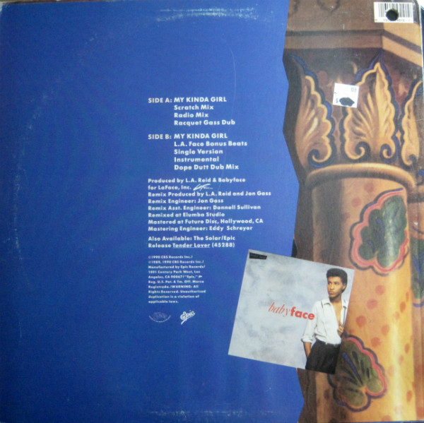 Babyface - My Kinda Girl (Special 12" Dance Mixes - Extended Play) | Solar (45 74510) - 4 Babyface - My Kinda Girl (Special 12" Dance Mixes - Extended Play) | Solar (45 74510) - 4