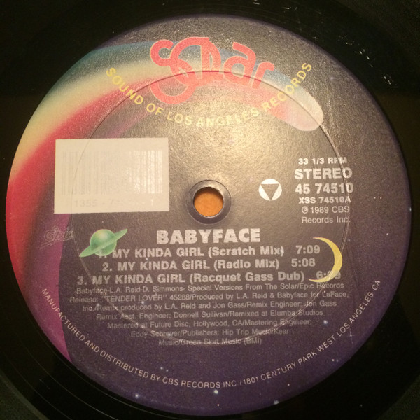 Babyface - My Kinda Girl (Special 12" Dance Mixes - Extended Play) | Solar (45 74510) - 2 Babyface - My Kinda Girl (Special 12" Dance Mixes - Extended Play) | Solar (45 74510) - 2