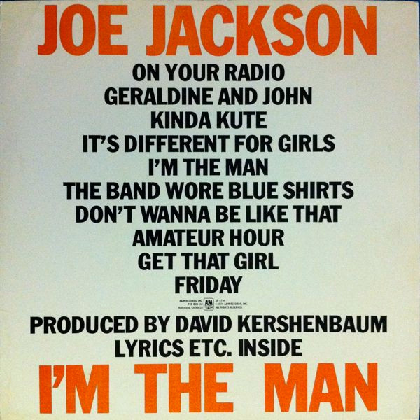 Joe Jackson - I'm The Man | A&M Records (SP-4794) - 2