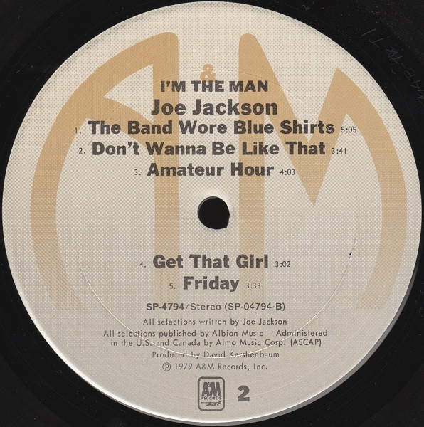 Joe Jackson - I'm The Man | A&M Records (SP-4794) - 4