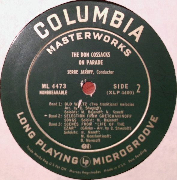 Don Kosaken Chor Serge Jaroff - The Don Cossacks On Parade | Columbia Masterworks (ML 4473) - 4 Don Kosaken Chor Serge Jaroff - The Don Cossacks On Parade | Columbia Masterworks (ML 4473) - 4