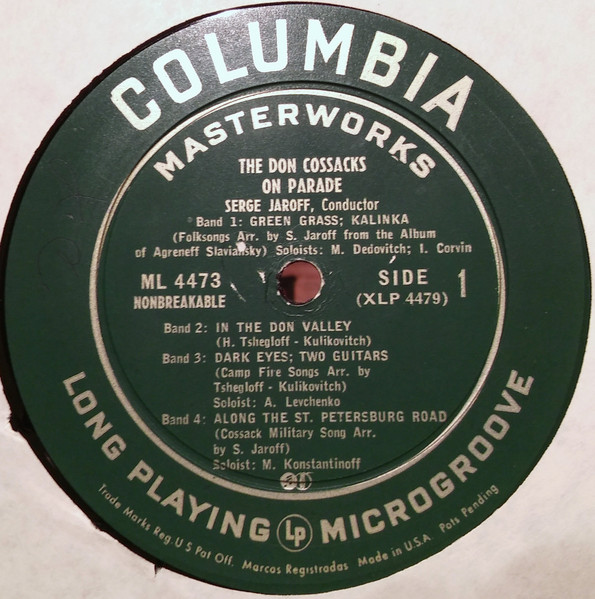 Don Kosaken Chor Serge Jaroff - The Don Cossacks On Parade | Columbia Masterworks (ML 4473) - 3 Don Kosaken Chor Serge Jaroff - The Don Cossacks On Parade | Columbia Masterworks (ML 4473) - 3