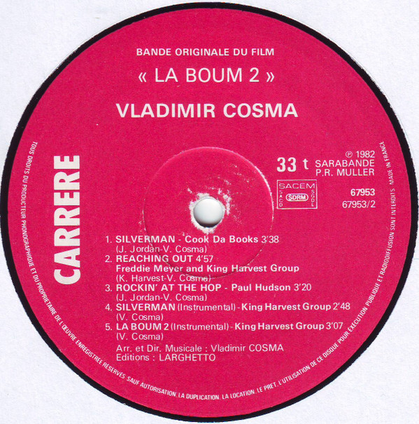 Vladimir Cosma - La Boum 2 (Bande Originale Du Film) | Carrere (67 953) - 3 Vladimir Cosma - La Boum 2 (Bande Originale Du Film) | Carrere (67 953) - 3