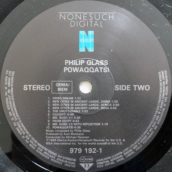 Philip Glass - Powaqqatsi | Elektra Nonesuch (979 192-1) - 4 Philip Glass - Powaqqatsi | Elektra Nonesuch (979 192-1) - 4