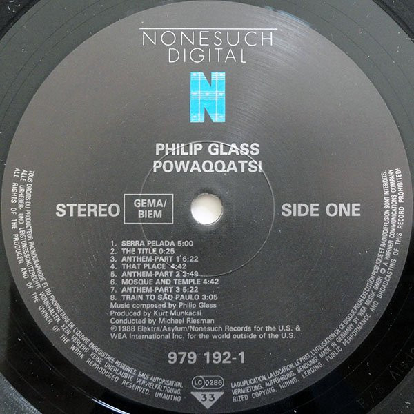 Philip Glass - Powaqqatsi | Elektra Nonesuch (979 192-1) - 3 Philip Glass - Powaqqatsi | Elektra Nonesuch (979 192-1) - 3
