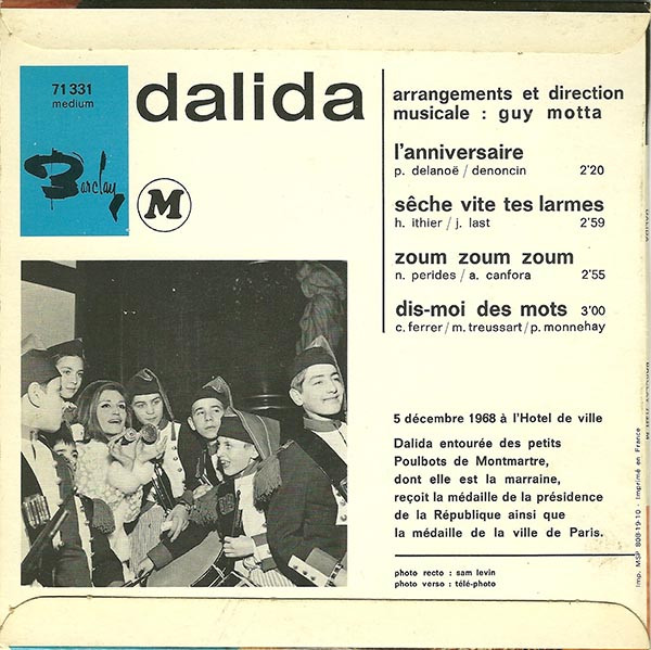 Dalida - L'Anniversaire | Barclay (71 331 M) - 2