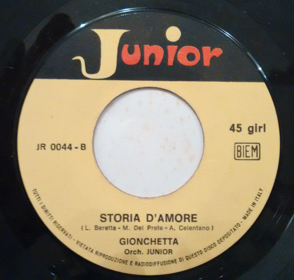 Rino Gionchetta - Amica Mia / Storia D'Amore | Junior (JR 0044) - 3
