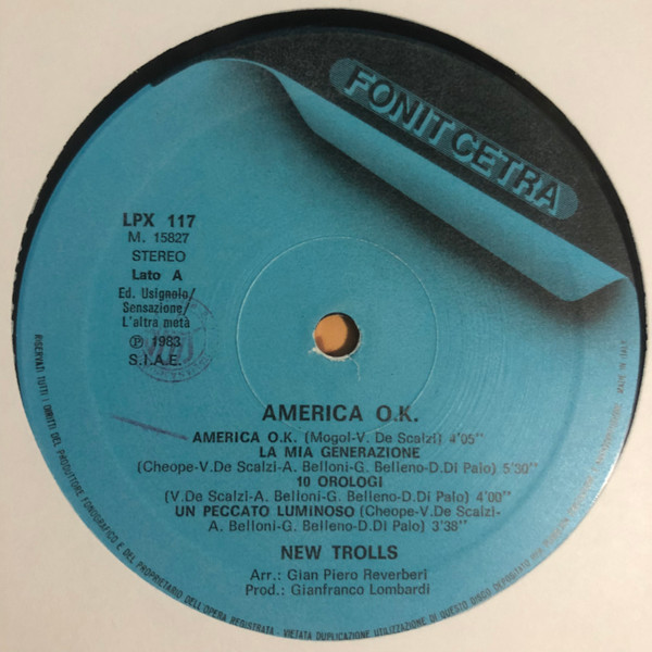 New Trolls - America O.K. | Fonit Cetra (LPX 117) - 4