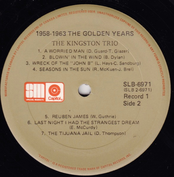 Kingston Trio - 1958-1963 The Golden Years | Tee Vee Records Inc. (TA-1049) - 3 Kingston Trio - 1958-1963 The Golden Years | Tee Vee Records Inc. (TA-1049) - 3