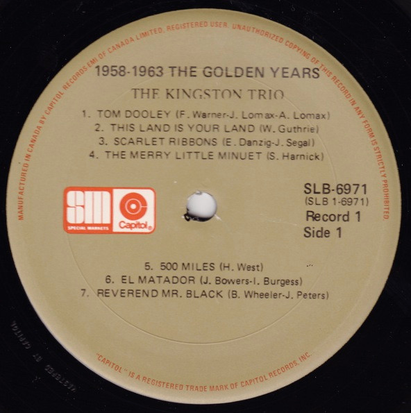 Kingston Trio - 1958-1963 The Golden Years | Tee Vee Records Inc. (TA-1049) - 2 Kingston Trio - 1958-1963 The Golden Years | Tee Vee Records Inc. (TA-1049) - 2