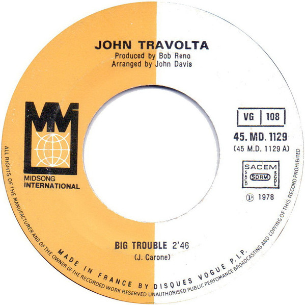 John Travolta - Big Trouble | Midsong International (45.MD. 1129) - 3 John Travolta - Big Trouble | Midsong International (45.MD. 1129) - 3