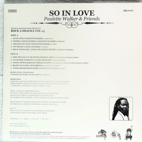 Paulette Walker And Friends - Rock A Shacka Vol.13 So In Love | Drum & Bass Records (DBLP-013) - 2 Paulette Walker And Friends - Rock A Shacka Vol.13 So In Love | Drum & Bass Records (DBLP-013) - 2
