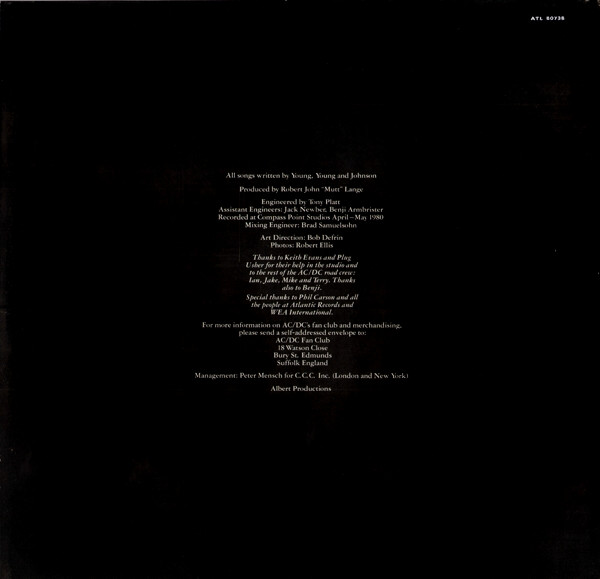 AC/DC - Back In Black | Atlantic (ATL 50735) - 4