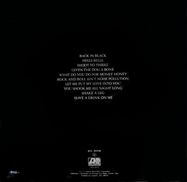 AC/DC - Back In Black | Atlantic (ATL 50735) - 2