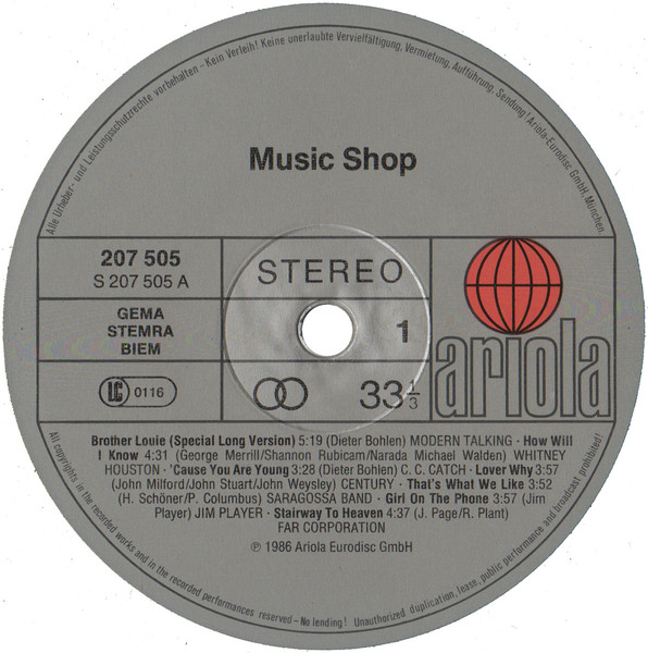Various - Music Shop | Ariola (207 505) - 3