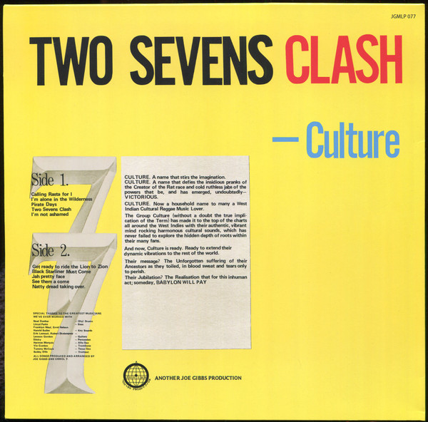 Culture - Two Sevens Clash | Joe Gibbs Record Globe (JGMLP 077) - 4 Culture - Two Sevens Clash | Joe Gibbs Record Globe (JGMLP 077) - 4