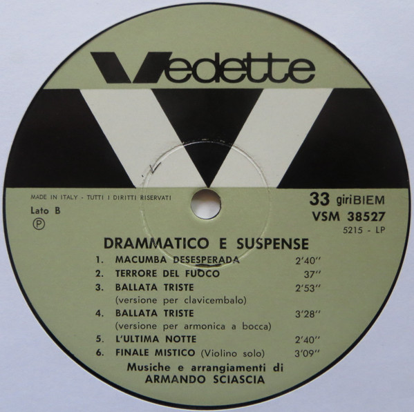 Armando Sciascia - Drammatico E Suspense | Vedette Records (VSM 38527) - 4
