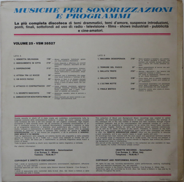 Armando Sciascia - Drammatico E Suspense | Vedette Records (VSM 38527) - 2