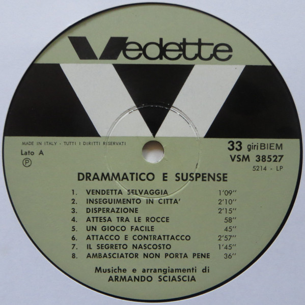 Armando Sciascia - Drammatico E Suspense | Vedette Records (VSM 38527) - 3