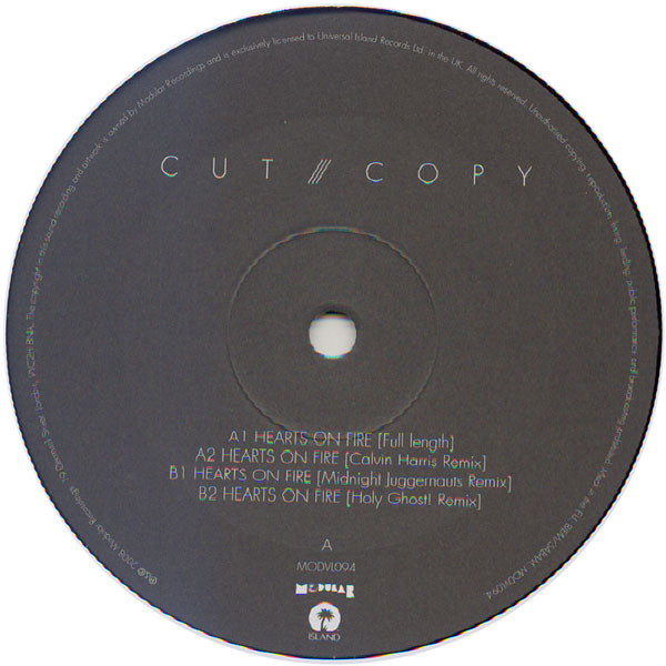 Cut Copy - Hearts On Fire | Modular Recordings (MODVL094) - 3