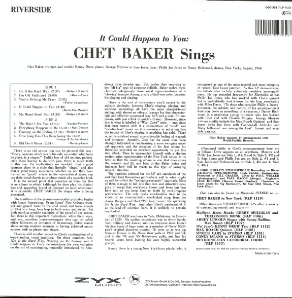 Chet Baker - It Could Happen To You | Riverside Records (OJC-303) - 2